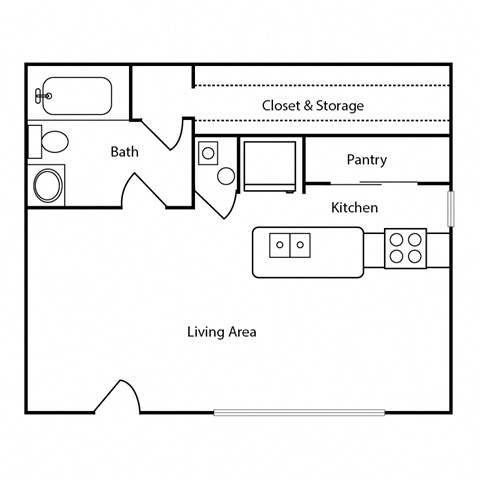 Sundown Studio 0 bedroom 1 bathroom 600 sq ft
